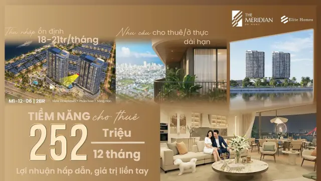 Căn hộ 2 phòng ngủ The Meridian Da Nang: Dòng tiền ổn định, giá trị đầu tư rõ ràng
