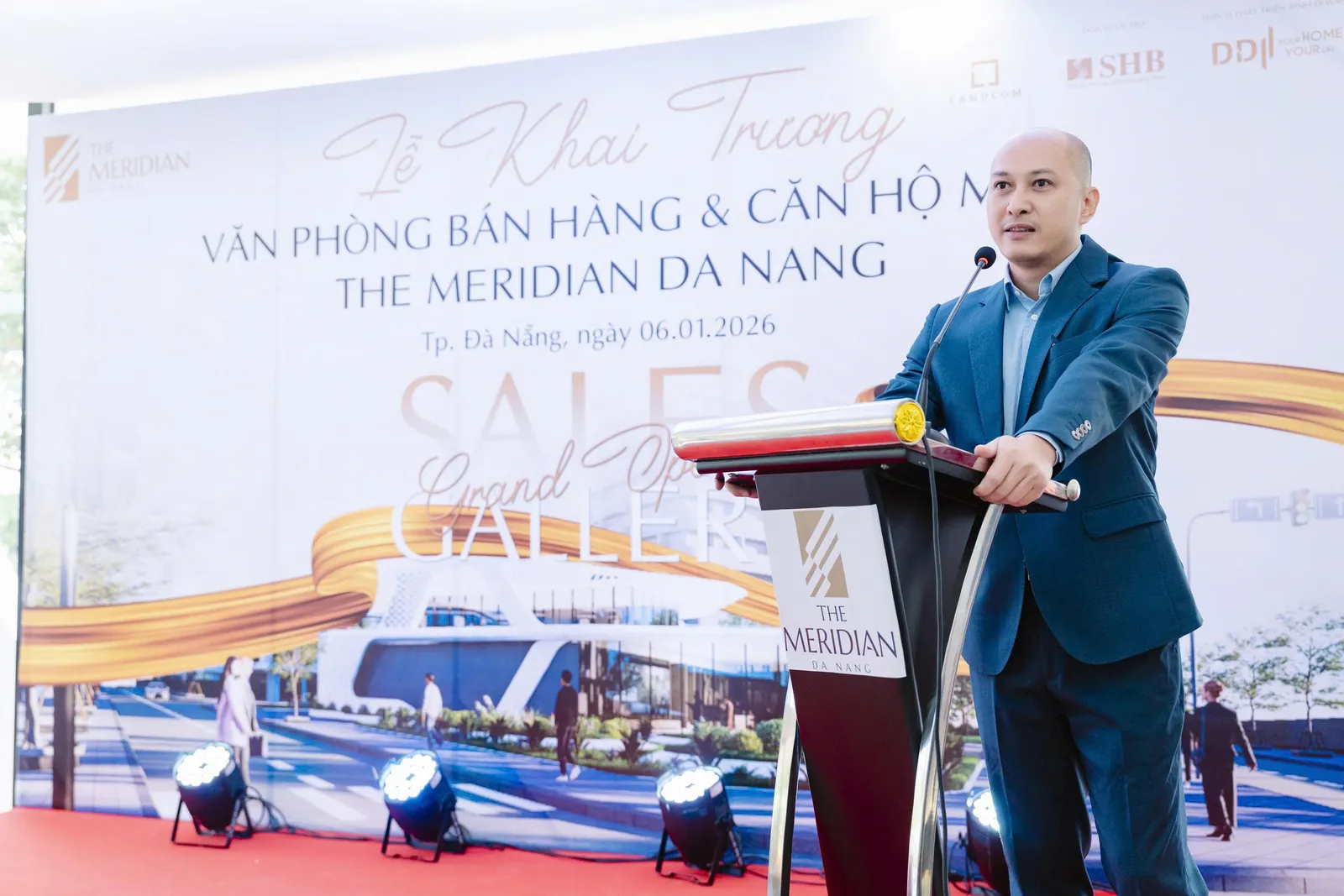 Ông Nguyễn Xuân Đức, Tổng giám đốc Công ty CP Đầu tư Landcom phát biểu tại buổi lễ.