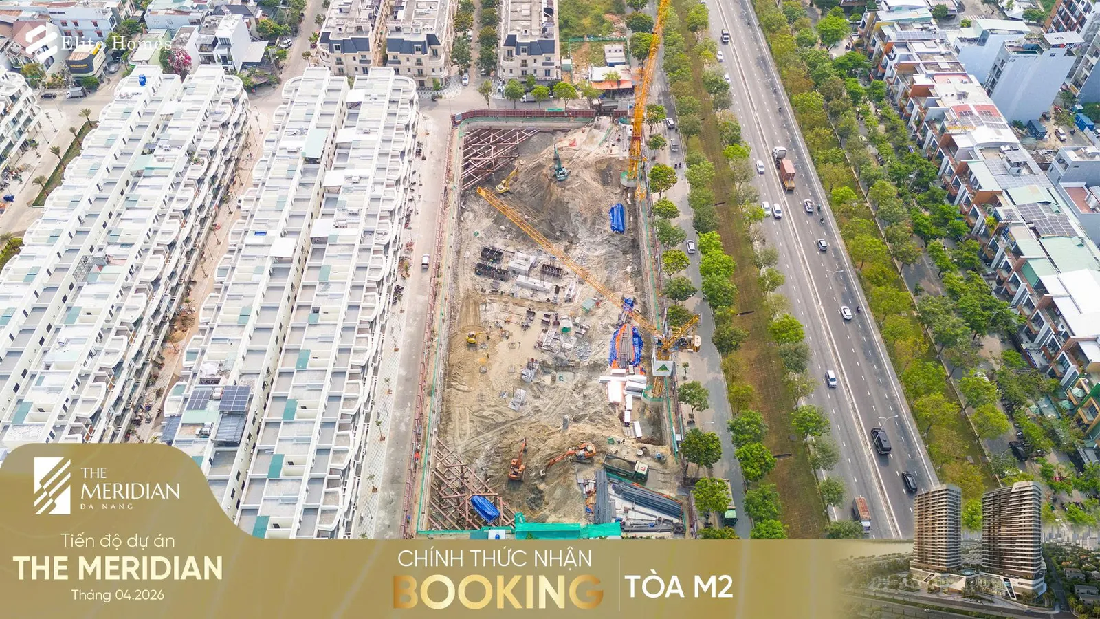 Cập nhật tiến độ mới nhất dự án The Meridian tháng 4/2026. Ảnh: DDI.