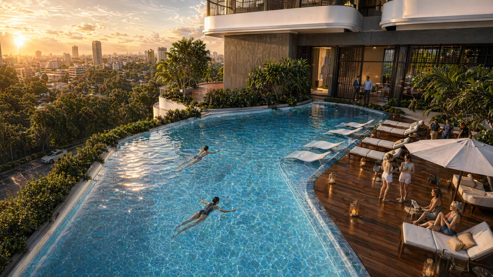 Hồ bơi chuẩn resort 5 sao: Đặc quyền giải nhiệt mùa hè ngay thềm nhà. Ảnh: DDI.