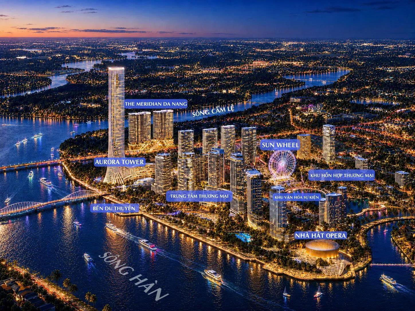 The Meridian với vị trí hiếm có khi nằm giữa ''trái tim'' của Da Nang Downtown.